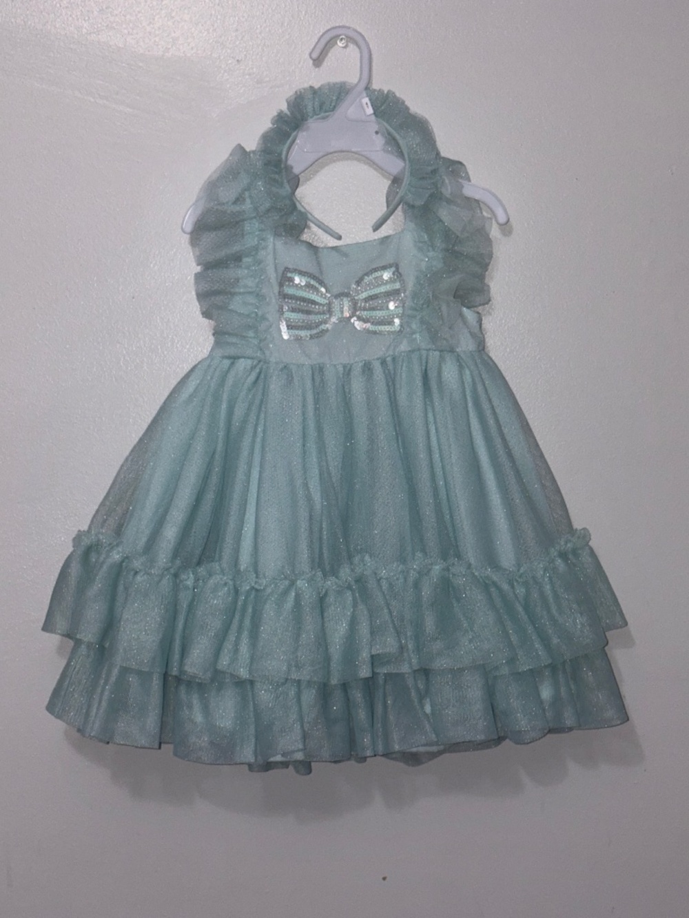 Teal dress with matching headband